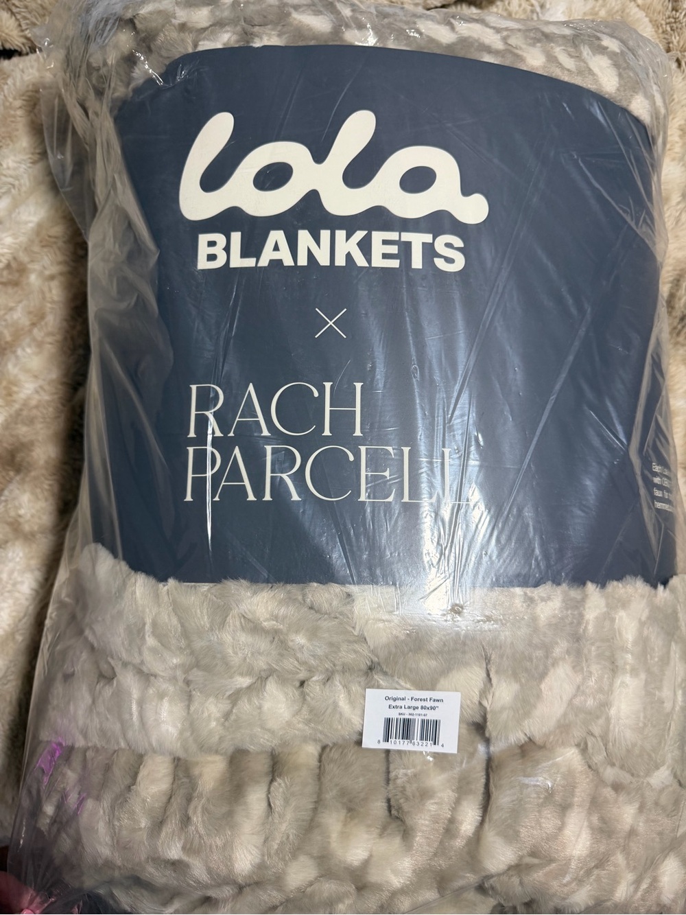 Lola Blankets x Rach Parcell Plush Faux Fur Throw - Cream